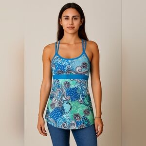 Stylish Athletic Prana Kaely Tunic Tank In Blue/Green